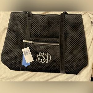 Vera Bradley Large Vera Tote in Black Velvet NWT